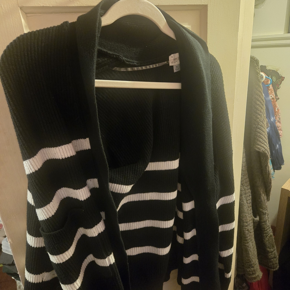 a new day Black Ribbed Sweater